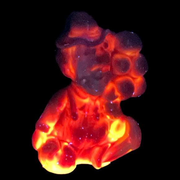 Balloon Clown Art Glass Figurine Cadmium Glow Orie Carmel Slag Glass 1981 Mosser - Picture 1 of 10